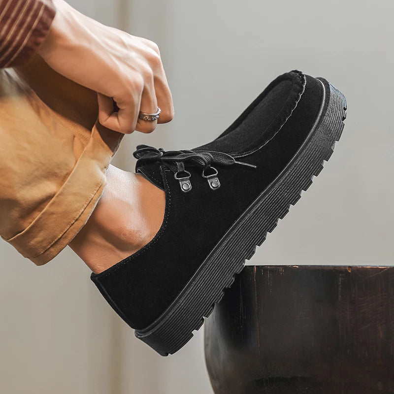 Men's thick-sole casual shoes Four seasons new flat Anti slip outdoor walking shoes Fashion light soft soled sports tide shoes