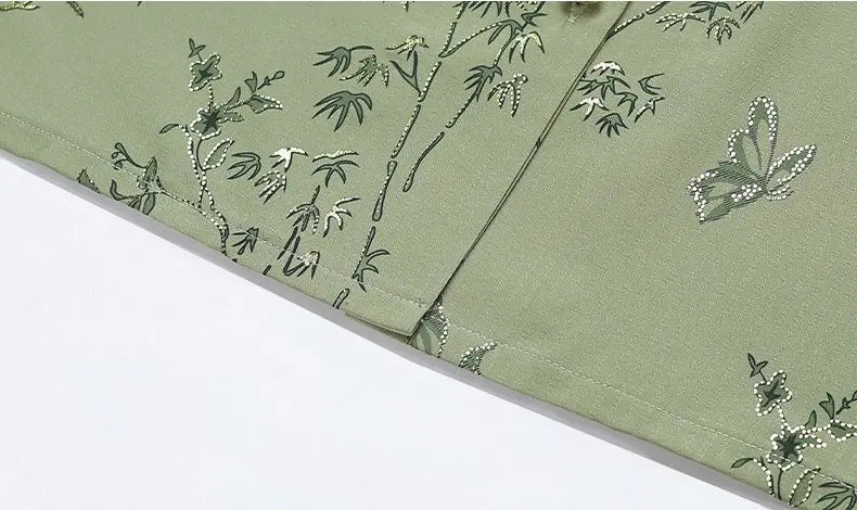 ឈុតខោដៃខ្លី ទំហំ XL-5XL ធ្វើពីកប្បាសរ៉ាយ៉ុង ឈុតគេងពីរដុំសម្រាប់ម្តាយវ័យកណ្តាល សម្លៀកបំពាក់នៅផ្ទះធម្មតាសម្រាប់ស្ត្រី