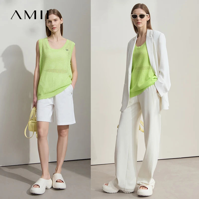 អាវប៉ាក់ AMII Minimalist សម្រាប់ស្ត្រី រដូវស្លឹកឈើជ្រុះឆ្នាំ ២០២៦ កមូលប្រហោងធម្មតា អាវដៃខ្លី ម៉ូដសម្រាប់ស្ត្រី អាវរលុង 12522069