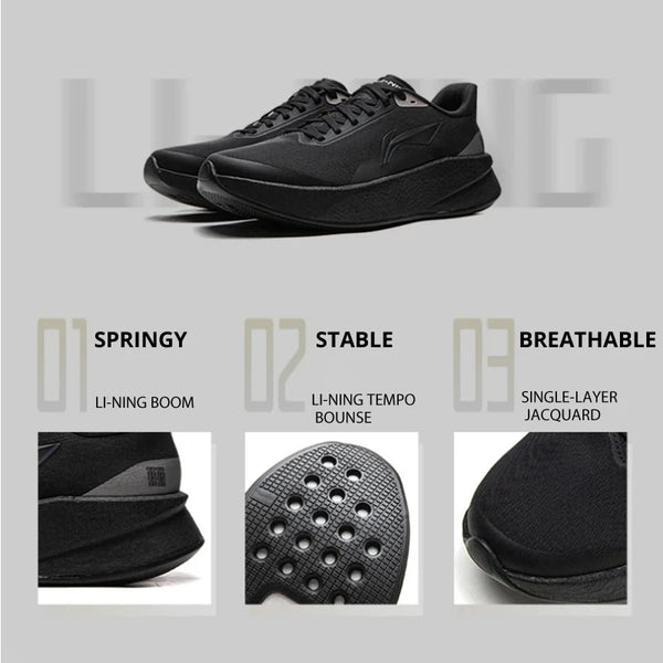 ស្បែកជើងរត់បុរស Li-Ning CHAOYING Cushion BOOM ទម្ងន់ស្រាល រចនាបែប Springy TEMPO BOUNSE ទន់ មានផាសុកភាព ស្បែកជើងប៉ាតា ARBW007