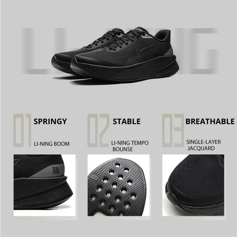 ស្បែកជើងរត់បុរស Li-Ning CHAOYING Cushion BOOM ទម្ងន់ស្រាល រចនាបែប Springy TEMPO BOUNSE ទន់ មានផាសុកភាព ស្បែកជើងប៉ាតា ARBW007