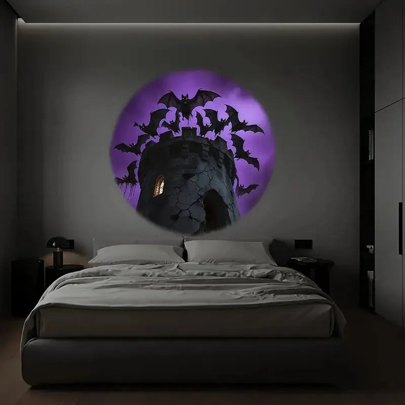 Skull Projection Lamp Switchable Pattern Design Led Night Light Portable USB Powered for Room Wall Ceiling Decor Halloween Gift