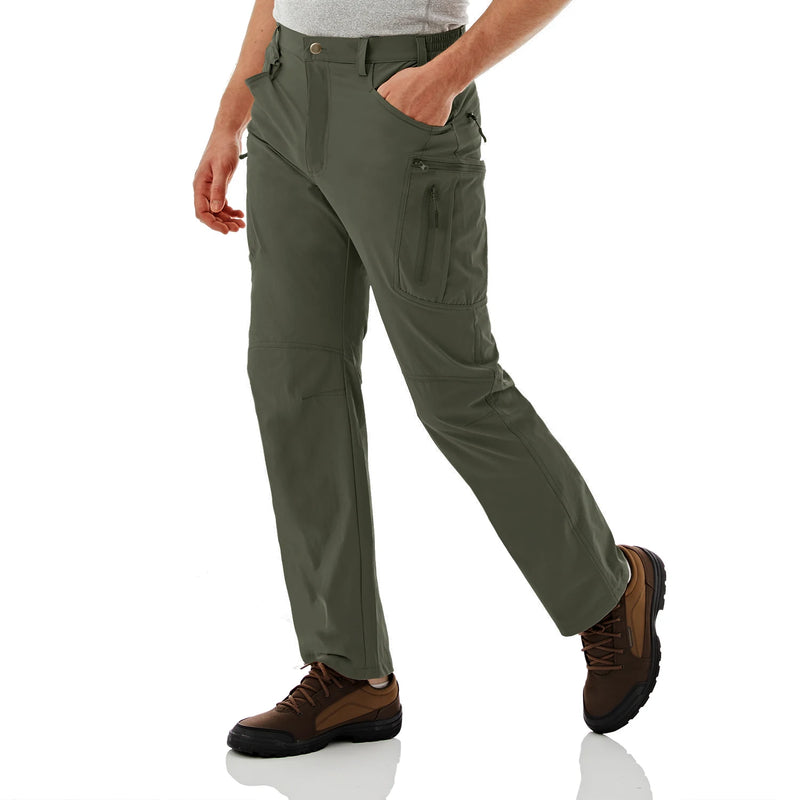 TACVASEN Lightweight Hiking Trousers Mens Summer Fishing Pants Outdoor Nylon Quick Dry Pockets Cargo Pants Casual Work Trousers
