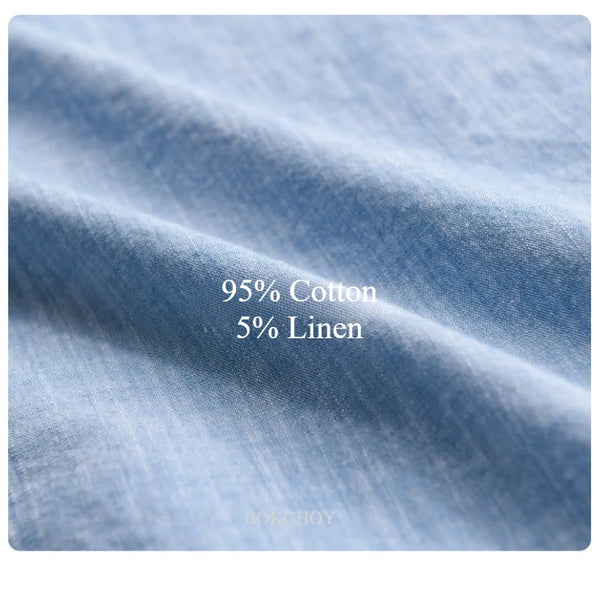 Summer New Simple Cotton Linen Short Sleeve Shirts for Men Clothing Solid Color Slim Turn-down Collar Summer Shirt FY222