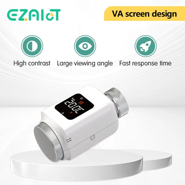 ឧបករណ៍បញ្ជាសីតុណ្ហភាព EZAIOT Tuya ZigBee ឧបករណ៍បញ្ជាសីតុណ្ហភាពវិទ្យុសកម្ម Smart TRV គាំទ្រ Alexa Google Home