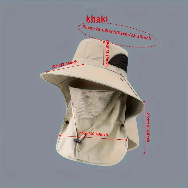 1pc Fishing Hat, Breathable Wide Brim Sun Hat for Men Outdoor Activities,Hiking Trekking,Fishing, 4 Colors Available