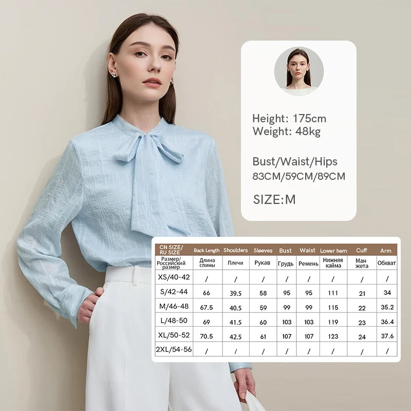 Amii Women's Autumn Elegant Blouses 2026 New Romantic Bow Tie Chiffon Shirt Straight Casual Long Sleeve Ladies Top 12621071
