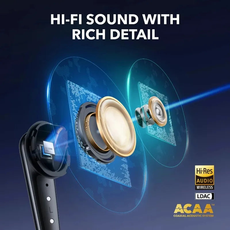 កាសស្តាប់ត្រចៀកឥតខ្សែ Anker Soundcore Liberty 4 Pro ប៊្លូធូស TWS ឥតខ្សែ LDAC ដែលមានគុណភាពបង្ហាញខ្ពស់ កាត់បន្ថយសំឡេងរំខានជ្រៅក្នុងត្រចៀក កាសស្តាប់ត្រចៀកកីឡា