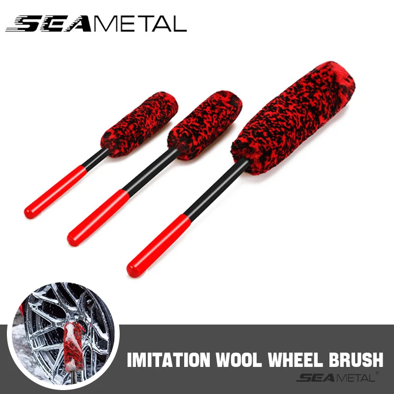 SEAMETAL Auto Wheel Detailing Brush Bendable Wheel Woolies Car Cleaning Tools for Car Rim Tire Wash Accessories