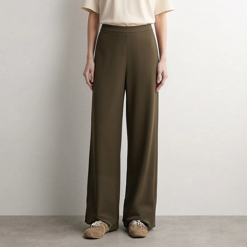 Amii Wide Leg Women's Pants 2026 Autumn New Air Layer Flowy Casual Trousers Loose Daily Elastic Waist Women's Clothing 12623009