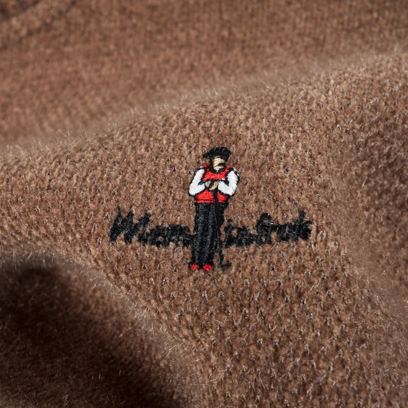 Hot High Quality Man Long-Sleeved Sweater Round Neck Fleece-Lined Thickened No Pilling No Fading Embroidery Spring Leisure Tops