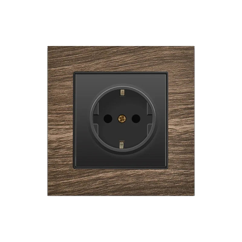 Depoguye White 16A EU standard power socket, crystal glass panel wall plugs socket, 220V electrical outlet Korea 86mm*86mm