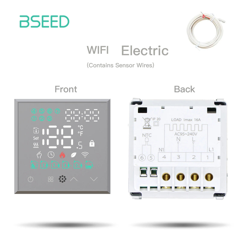 BSEED 1/2/3Gang WIFI Touch Light Switch Part Smart Switch Module Part EU Wifi Socket DIY Parts Glass Panel Free Combination