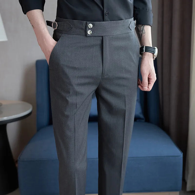 2026 New Men's Black Ankle-Length Pants, Fashion Slim Pants, Asian Size 28-36