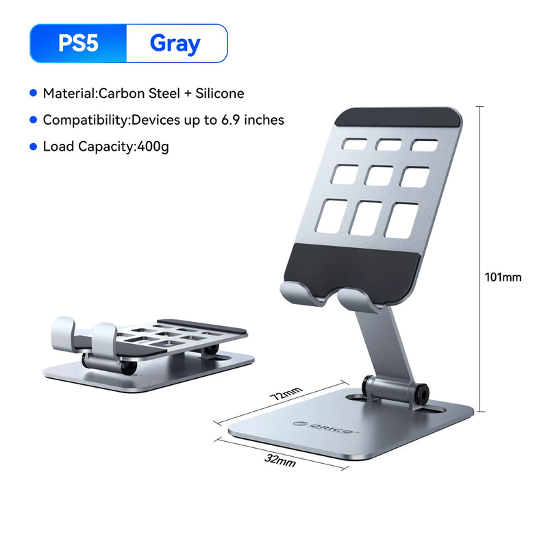 ORICO Portable Phone Holder Hollow Heat Dissipation Design Stable Max Load 400g Universal for Videos Travel Sports Cooking