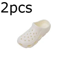 2pcs Colorful Mini Slippers & Toothbrush Storage Box - Wall-Mounted, No-Drill, Durable Plastic Bathroom Organizer
