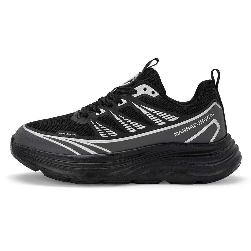 Unisex Sports Shoes Thick Soled Anti Slip Fashionable Lace Up Fitness Shoes Spring New Mesh Breathable Lightweight Running Shoes