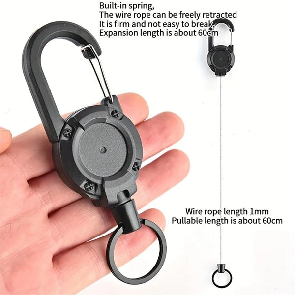 1PC Retractable Wire Rope Key Backpack Buckle for Men,Outdoor Keychain Backpack Additions,  Versatile And Durable Keychain