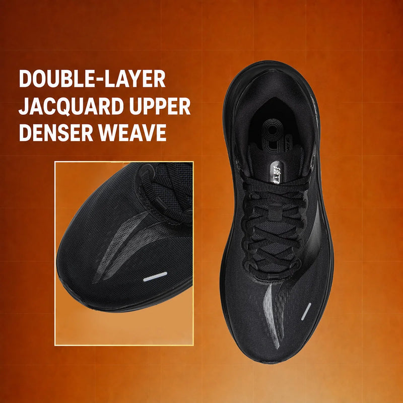 ស្បែកជើងរត់បុរស Li-Ning YUEYING 6 PRO Optimized Cushion ជាមួយប្រអប់ម្រាមជើងធំទូលាយ SUPER BOOM ស្បែកជើងប៉ាតាស្រាលឆ្លុះបញ្ចាំង LiNing ARHW015