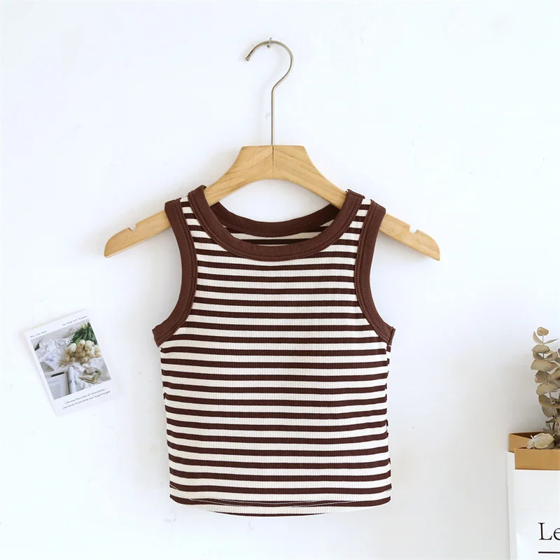 Summer Women's Pajamas T-shirt One Piece Sleepwear Vest Fashion Striped Modal Bottoming Shirt Chest Pad Sleeping Tops