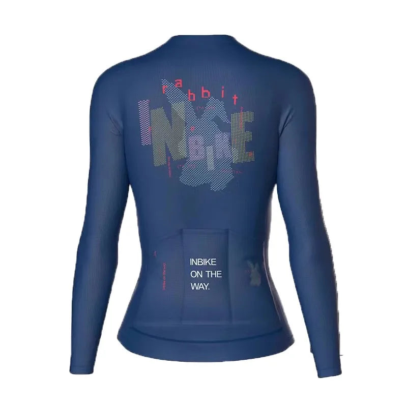 INBIKE Women's Cycling Jersey Long Sleeved Biking Clothing Bicycle Top Shirts Road Mountain MTB Jersey for Women with Pockets