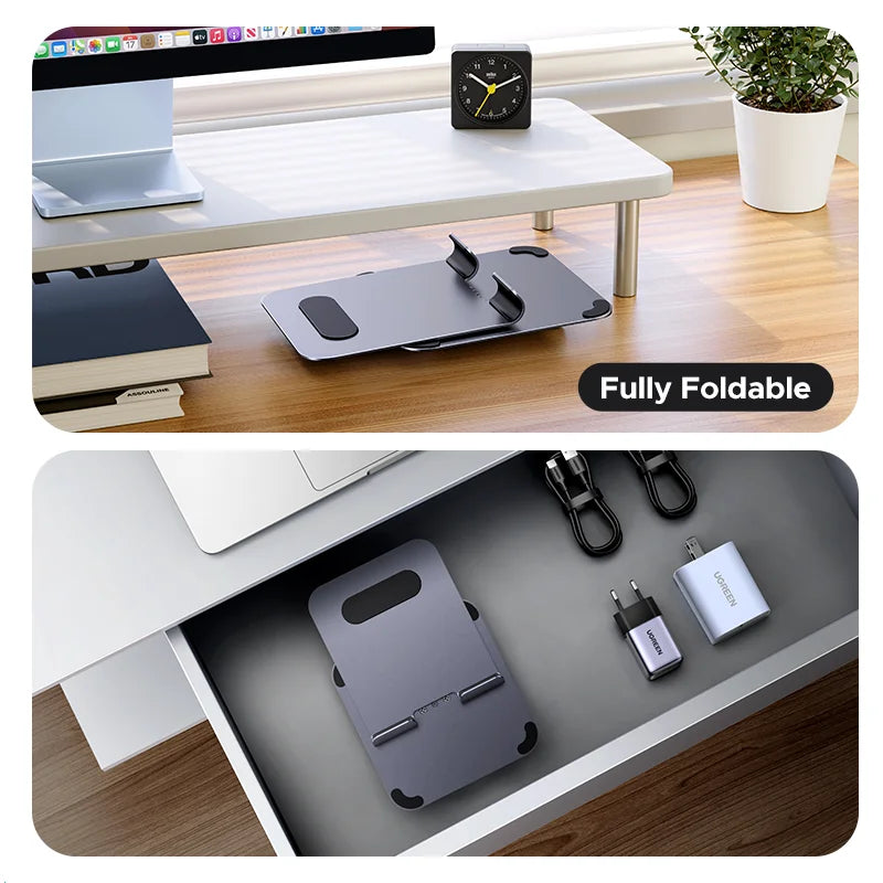 UGREEN Tablet Phone Stand For iPad Pro iPhone Xiaomi Tablet Support 360°Rotatable Aluminum iPad Stand Laptop Stand Tablet Holder