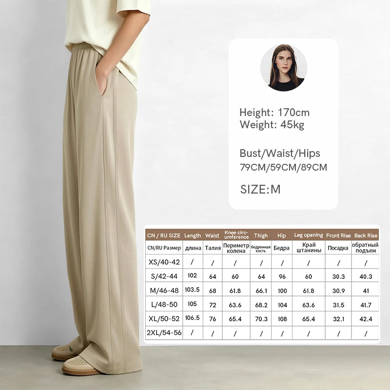 Amii Women's Wide Leg Pants Loose Fit Casual Commuter Minimalist Versatile Trousers 2026 Autumn Pants for Women 12624005