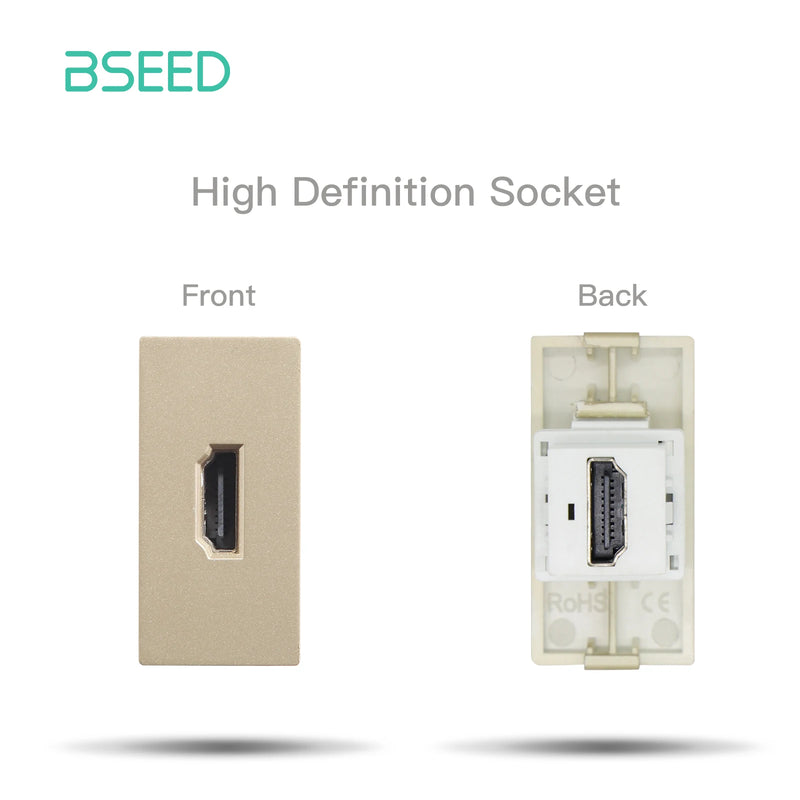 BSEED Wall Socket Internet Cat6 Parts Plastic Frame USB Type-C Charge Port TV HDMI Interface DIY Function Part Free Combination