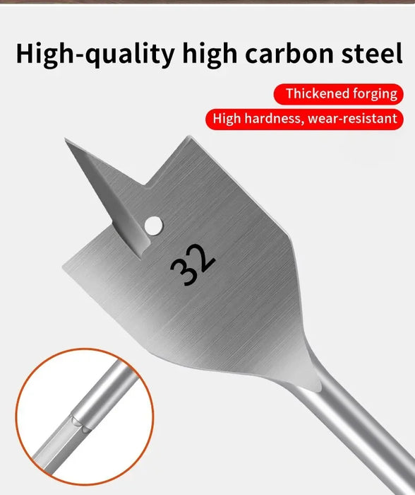 10-25mm Woodworking Flat Drill Bit Titanium Plated Carbon Steel Drill Bit Set Hexagonal Shank Electric Hand Drill Punch Tool