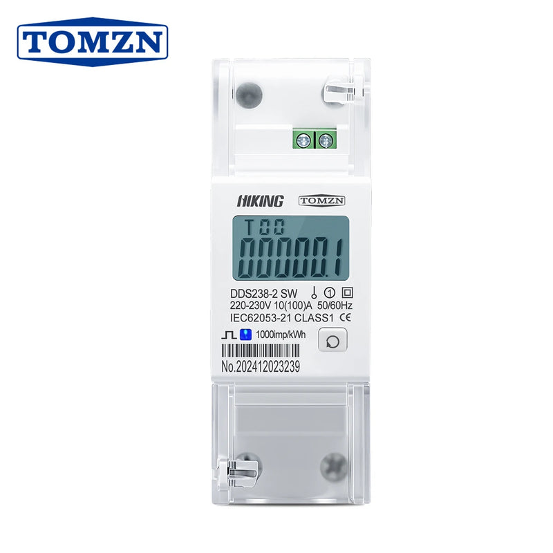 TOMZN 5+1 Bidirectional 65A 100A 220V 50/60Hz Voltage Current Positive Reverse Power Reset To Zero Single Phase kWh Energy Meter