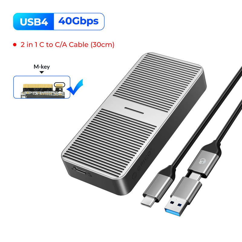 ORICO M2 SSD Case M2 NVMe SSD Enclosure Adapter Compatible with Thunderbolt 3 4 USB3.2 USB 3.1 3.0 Type-C External SSD Enclosure