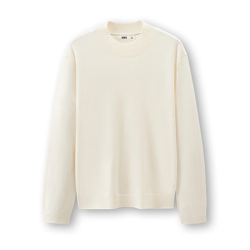 Semir Men Knit Sweater Mock Neck Thermal Warmth Antistatic Antibacterial 2026 New Winter Daily Wear Urban Casual Style