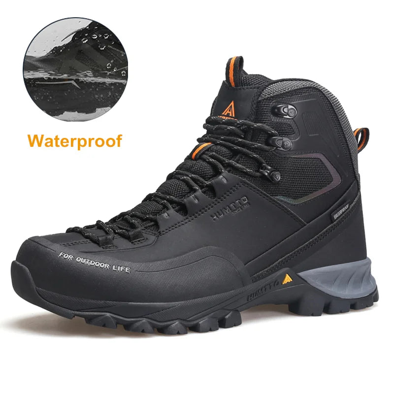 HUMTTO Waterproof Trekking Shoes Luxury Designer Outdoor Hiking Boots for Men Climbing Sneakers Leather Safety Mens Ankle Boots