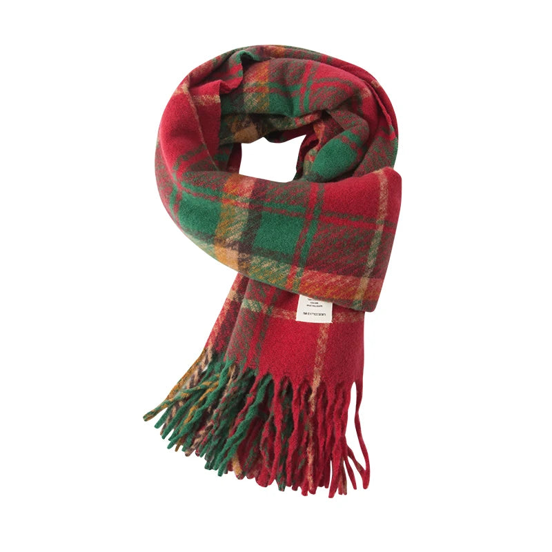 Semir Classic Scarf ColorBlock Plaid Women Autumn Winter 2025 Shawl Fuzzy Warm Cozy Soft Trendy Casual