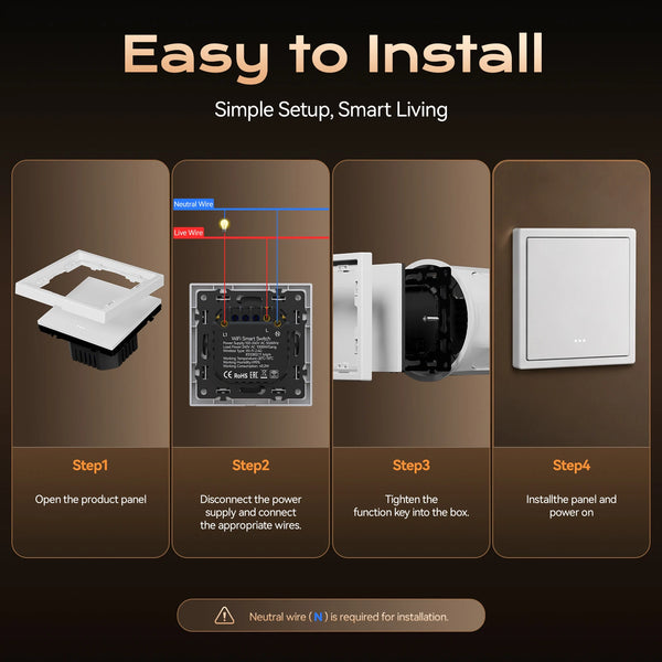 កុងតាក់ភ្លើងប៊ូតុង WIFI ស៊េរី E BSEED 1/2/3/4Gang 2Way កុងតាក់ប៊ូតុងចុចឆ្លាតវៃស៊ុមប្លាស្ទិក Tuya Smart Life ការគ្រប់គ្រង Alexa