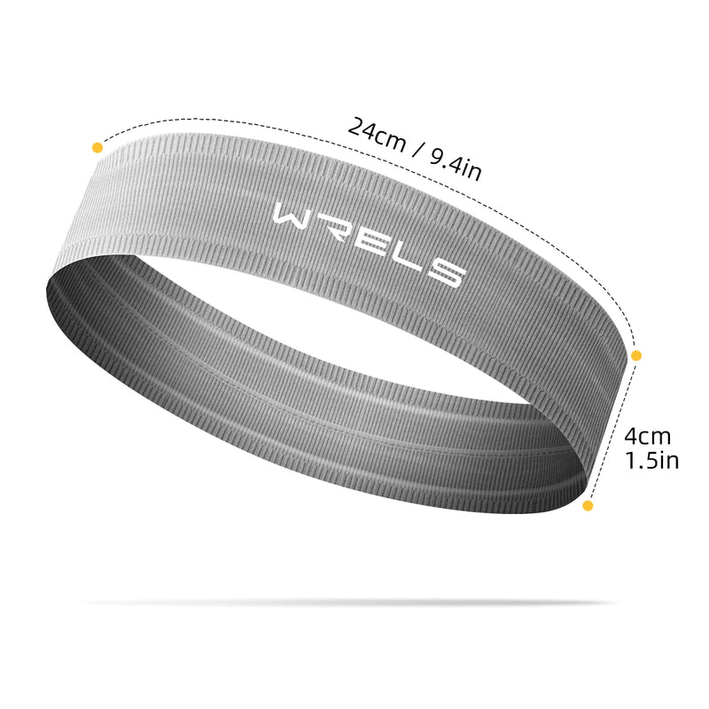 WRELS Sports Sweatband  Breathable Sweat Absorbent Headband Elastic Sweat Hair Band Soft Outdoor Sport Yoga Gym Fitness Headband