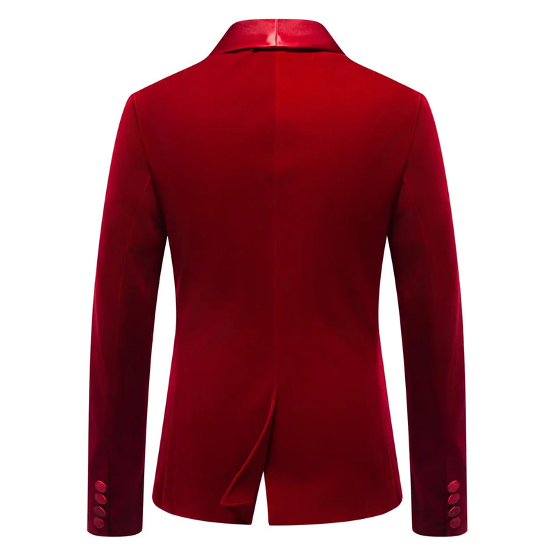 New Arrival: Men's Blue Long-Sleeve Blazer—a Corduroy, Notched-collar, Single-button Formal Jacket Perfect for Weddings, Parties