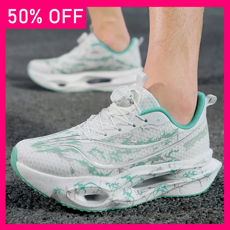 New Unisex Sports Shoes Rotating Buckle Outdoor Running Hollowed Out Soft Sole Anti Slip Rebound Professional Training Shoes