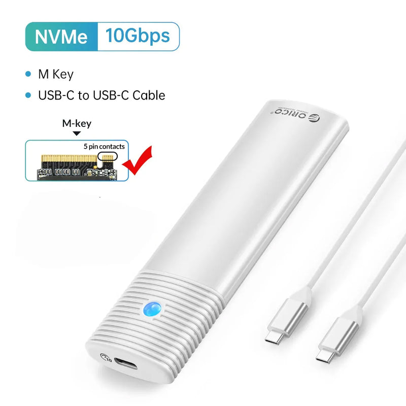 ORICO Portable M2 SSD Case NVME SATA Dual Protocol Tool Free M.2 SSD Enclosure External for NVME PCIE NGFF SATA SSD Disk Box
