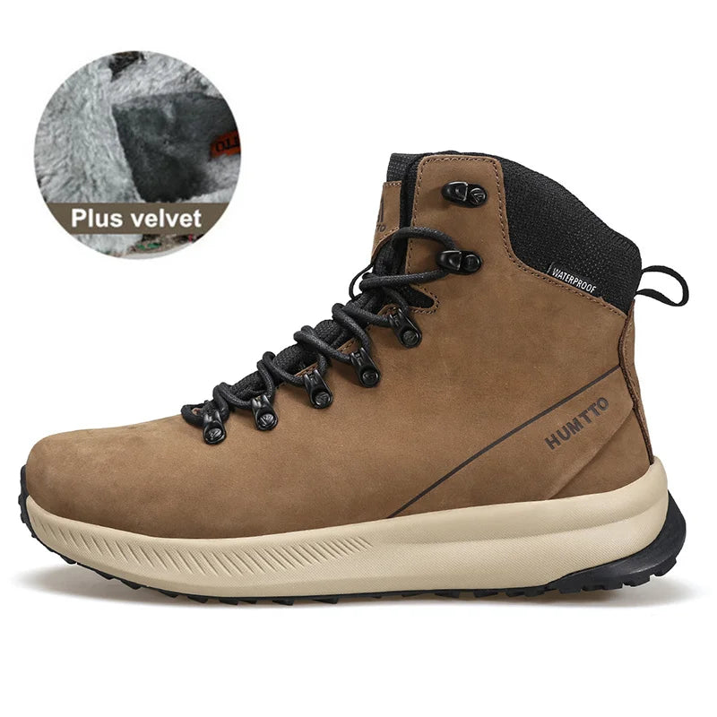 HUMTTO Winter Shoes for Men Waterproof Hiking Shoes Sports Climbing Trekking Boots Mens Luxury Designer Outdoor Sneakers Male