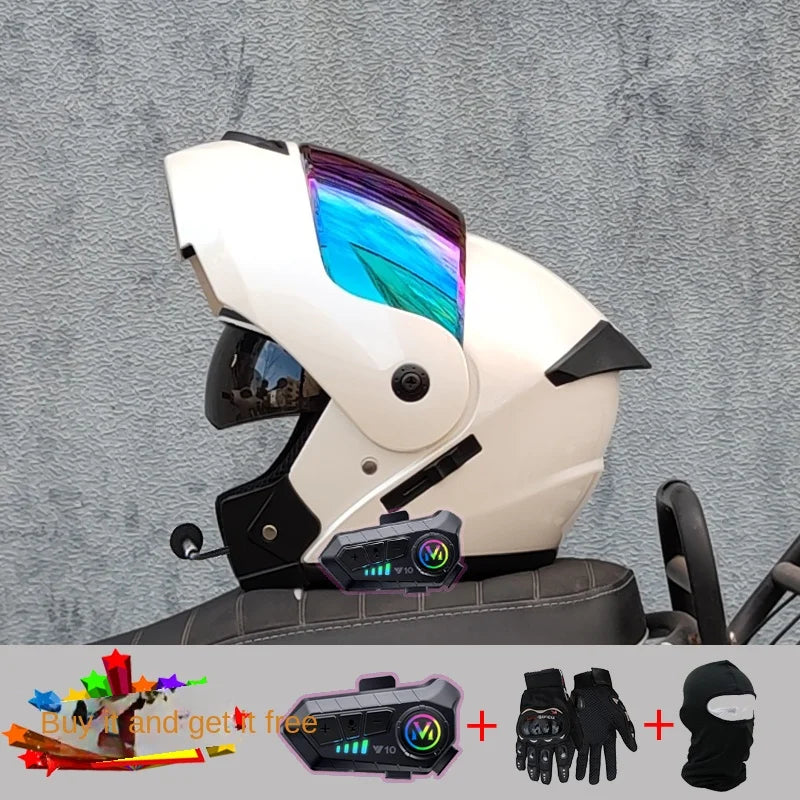Motorcycle Bluetooth Helmet High Quality Flip Helmet Abs Full Face Motorcycle Helmet Racing Helmet Dot Approved
