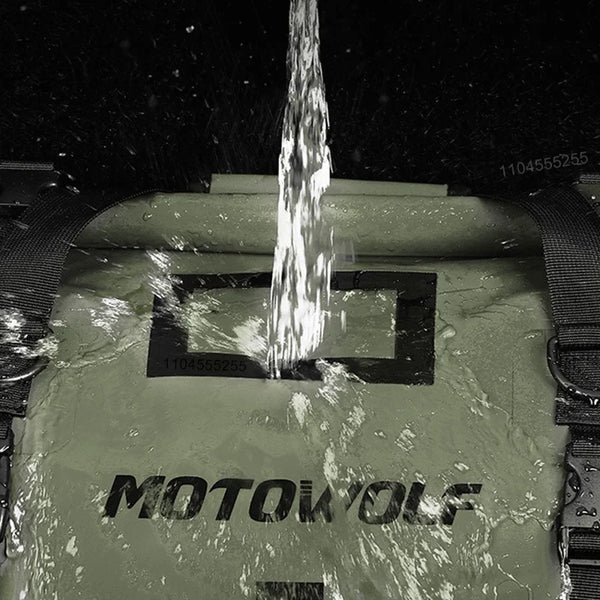 កាបូប Motowolf សម្រាប់ម៉ូតូ កាបូបដាក់ធុងសាំងក្រោយម៉ូតូ ទំហំ 66 លីត្រ កាបូបស្ពាយក្រោយឆ្លុះបញ្ចាំង កាបូបប្រើប្រាស់បានយូរ សម្រាប់ម៉ូតូ