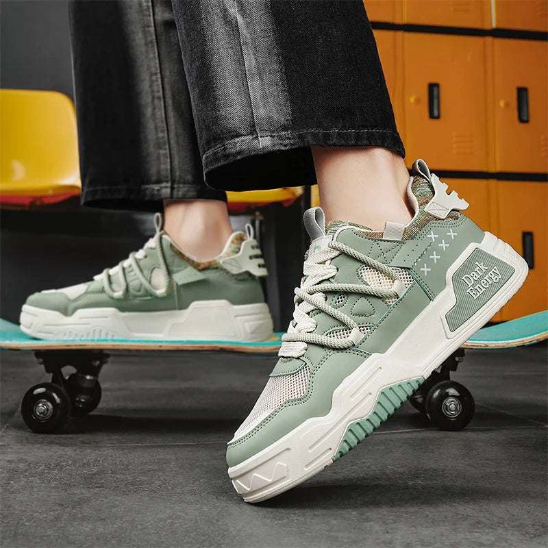 Men's Thick sole casual shoes four seasons new breathable light soft-sole outdoor flat walking shoes fashion sports board shoes