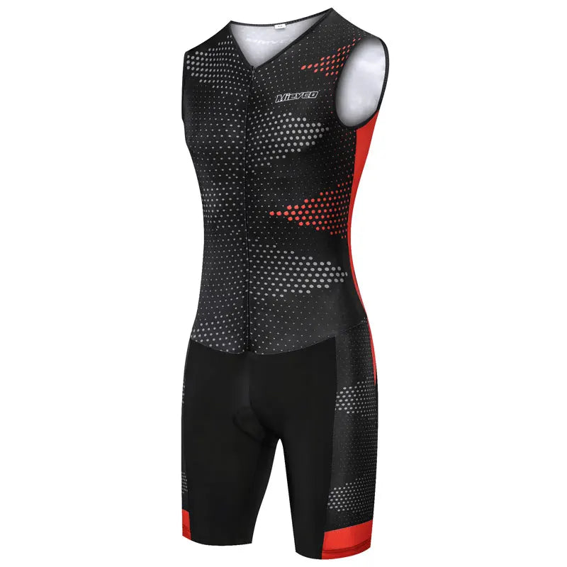 Men's Pro Team Triathlon Suit One Piece Skinsuit Quick Dry Breathable Cycling Running Swimming Racing Sportswear