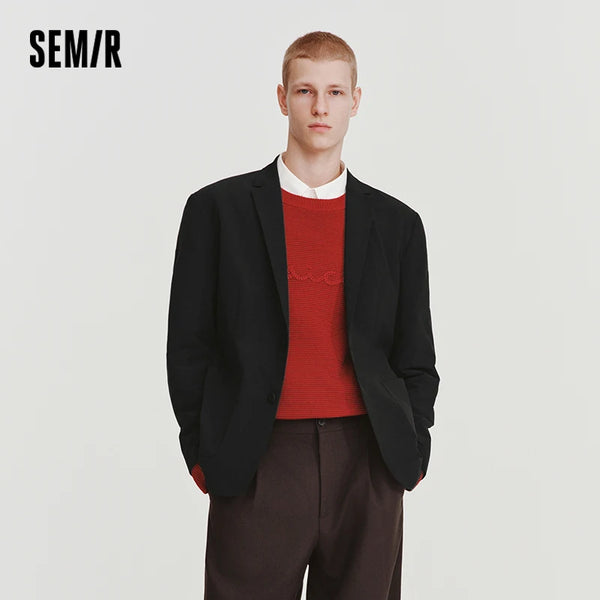 អាវធំបុរស Semir ឆ្នាំ ២០២៦ និទាឃរដូវថ្មីងាយស្រួលថែទាំលាតសន្ធឹងម៉ូដទាន់សម័យហោប៉ៅធំពាក់ប្រចាំថ្ងៃធម្មតា