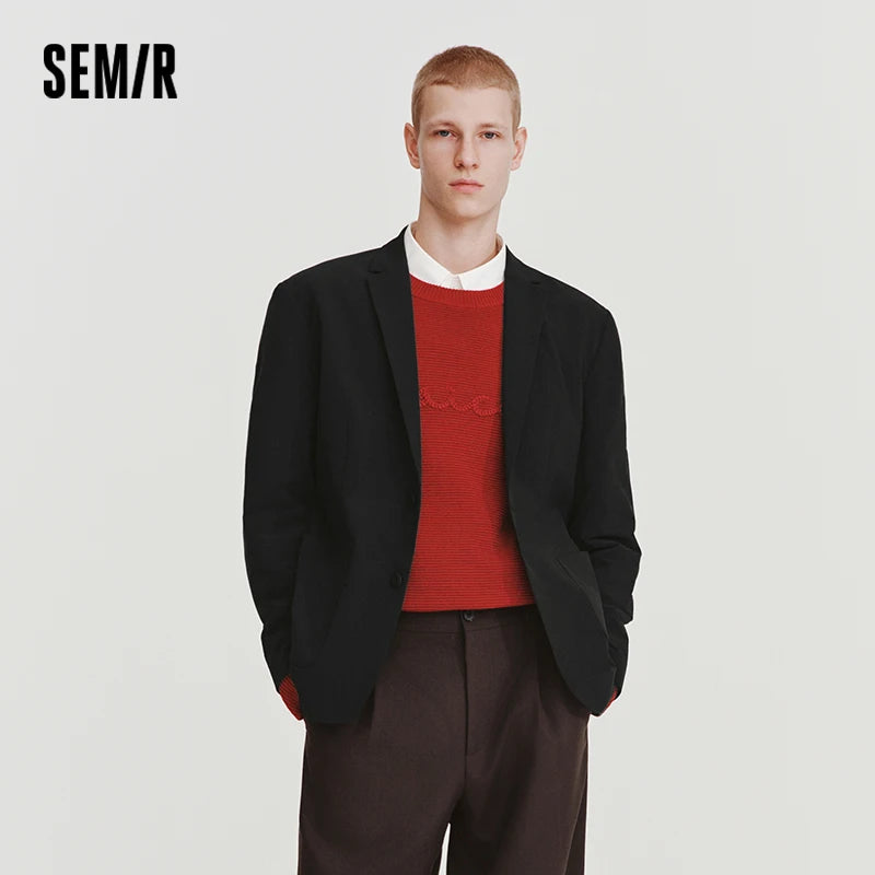 Semir Men Blazer 2026 Spring New Easy Care Stretch Fashion Trendy Big Pocket Casual Daily Wear Tops