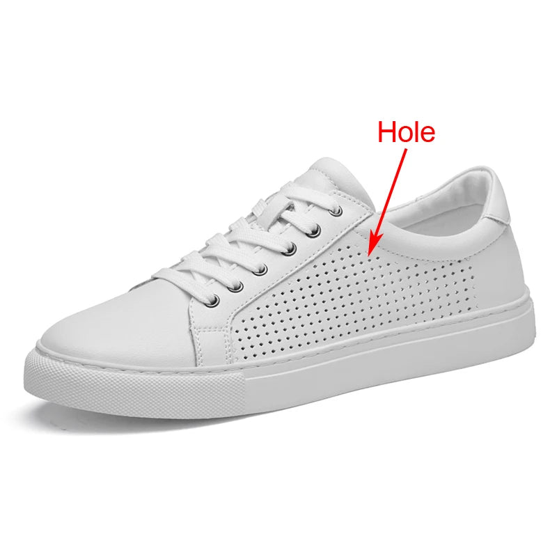 Mens Plus Big Size 48 49 50 Pure White Shoes Men Fashion Flat Shoes Leather Casual Shoes Comfortable