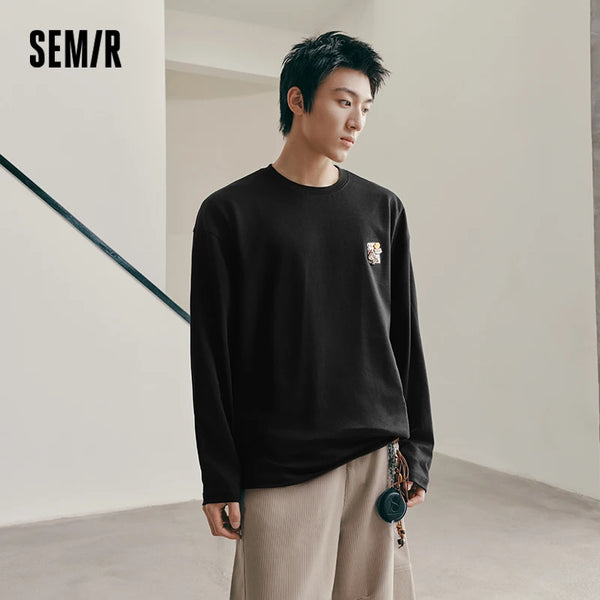 អាវយឺតបុរស Semir ដៃវែង កមូល រលុង ប៉ាក់លម្អិត 2026 អាវក្រៅសម្រាប់គូស្នេហ៍ រដូវស្លឹកឈើជ្រុះ ធម្មតា សម្រាប់រាល់ថ្ងៃ