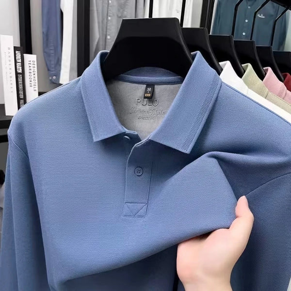 260g Long Staple Cotton Pique Fabric, Premium 100% Cotton Polo Shirt, Business Casual Slim Fit Top,Golf Shirt