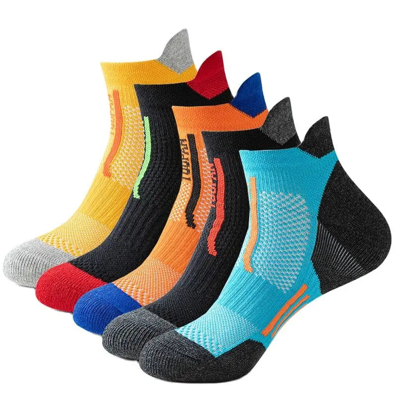 WRELS 1/2/3 Pairs Athletic Ankle Socks Moisture Wicking Compression Socks Men Women Breathable Arch Support Outdoor Hiking Socks